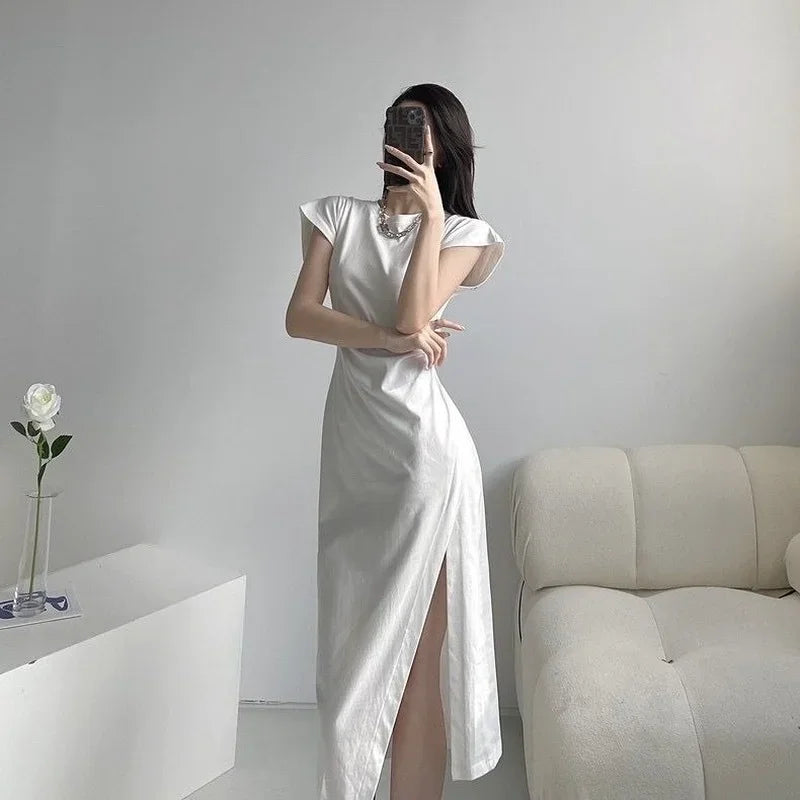 Elegant White Midi Dress