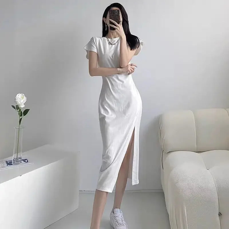 Elegant White Midi Dress