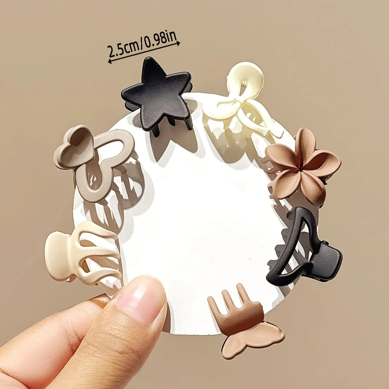 Set de horquillas minimalistas color beige