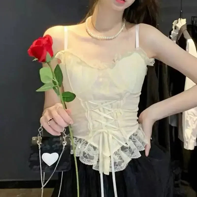 Top corset corto de encaje