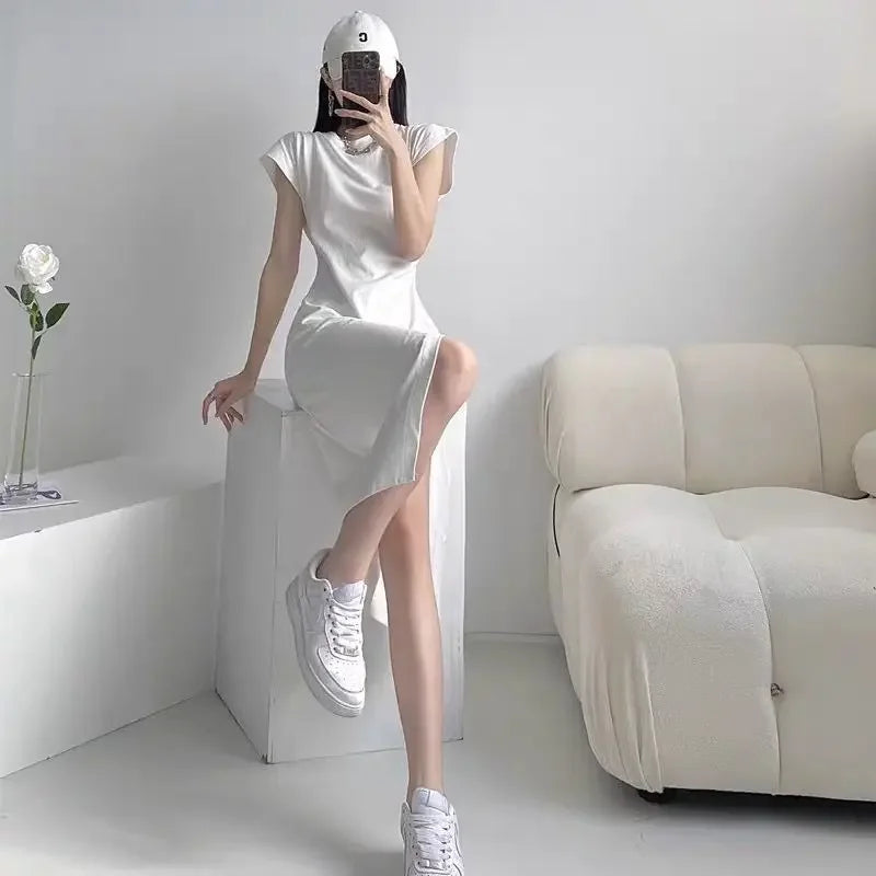 Elegant White Midi Dress