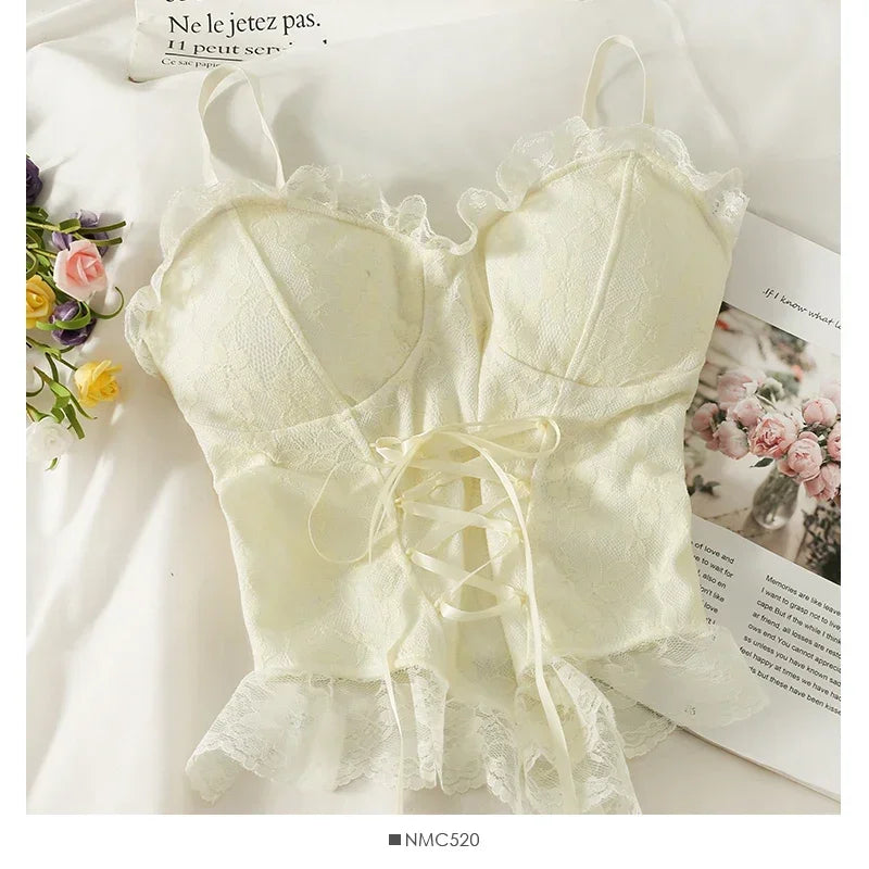 Top corset corto de encaje
